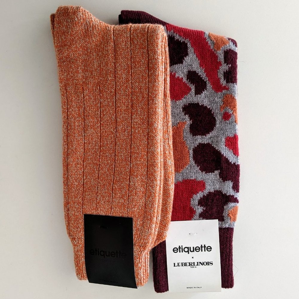 2 Etiquette men dress socks, one size,